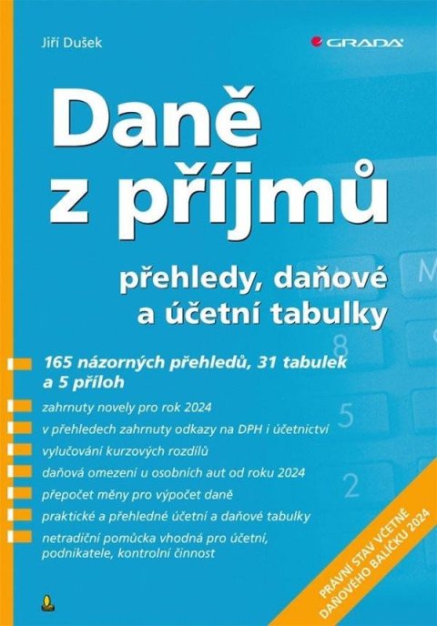 Dušek Jiří: Daně z příjmů 2024 - přehledy, daňové a účetní tabulky
