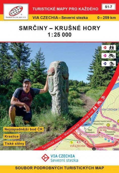 Hocek Jan: VIA CZECHIA Severní stezka Smrčiny Krušné hory / Turistická mapa Geodézie O Hocek Jan: VIA CZECHIA Severní stezka Smrčiny Krušné hory / Turistická mapa Geodézie O