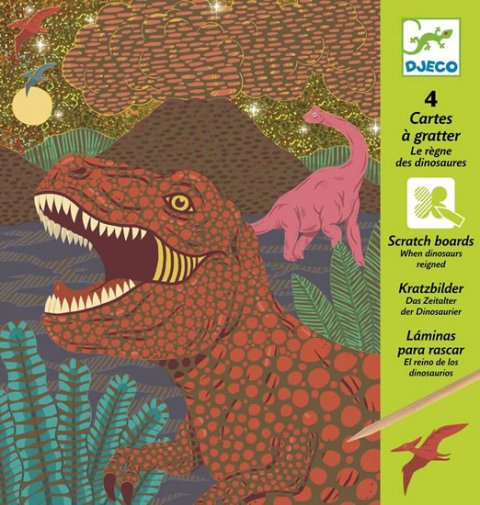 neuveden: Vyškrabávací obrázky Djeco - Dinosauři