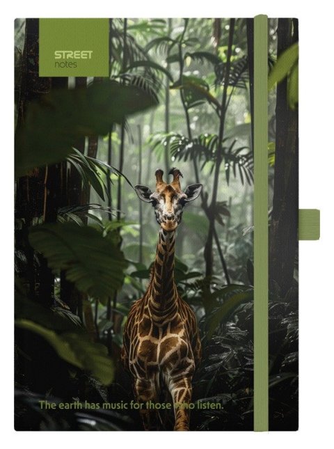 -: Blok A6, 100l, 80g, linkovaný - Animals Giraffe s gumou