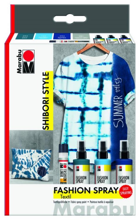 neuveden: Marabu Sada barev na textil ve spreji - Shibori Style