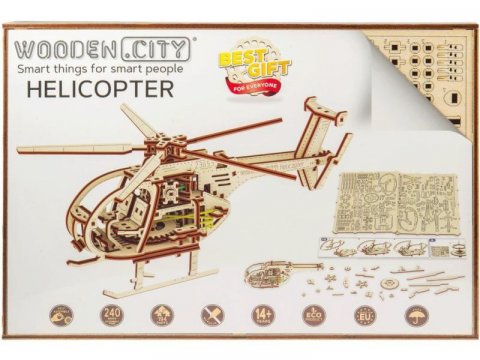 neuveden: Wooden City Puzzle 3D Helikoptéra, dřevěné