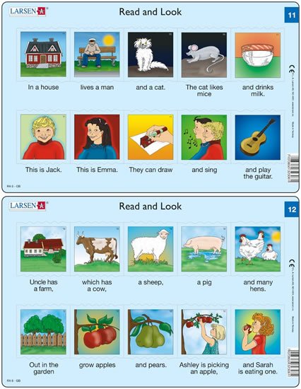 neuveden: Učební puzzle MIDI - Angličtina-krátký text RA6/10 dílků(2 druhy)