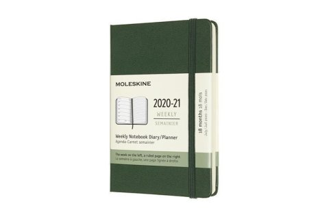neuveden: Moleskine: Plánovací zápisník 2020-2021 tvrdý zelený S