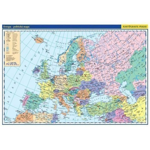 neuveden: Evropa - školní nástěnná politická mapa 1:5mil./136x96 cm