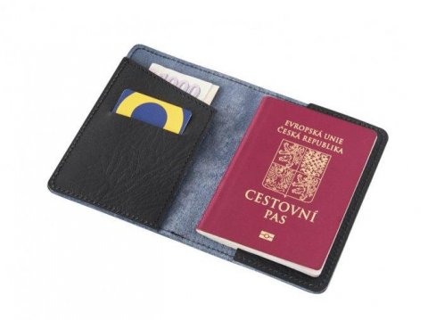 neuveden: Kožené pouzdro na karty a doklady - černé montana deluxe