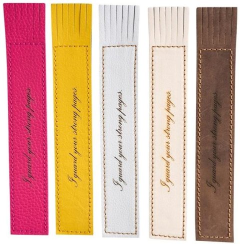 neuveden: Kožená záložka se střapci I Guard your Strong pages