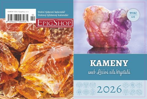 neuveden: Kalendář 2026 Kameny aneb Léčivá síla krystalů - stolní, týdenní