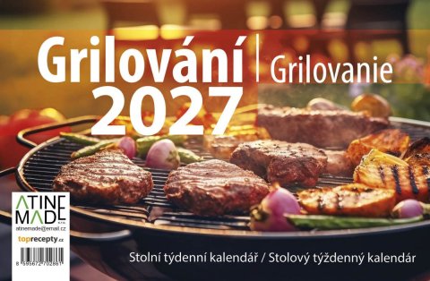 : Kalendář 2027 Grilování, stolní, týdenní, 14 x 21,4 cm