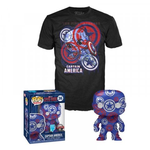 neuveden: Funko POP & Tee: Marvel Patriotic Age - Captain America (velikost trička L)