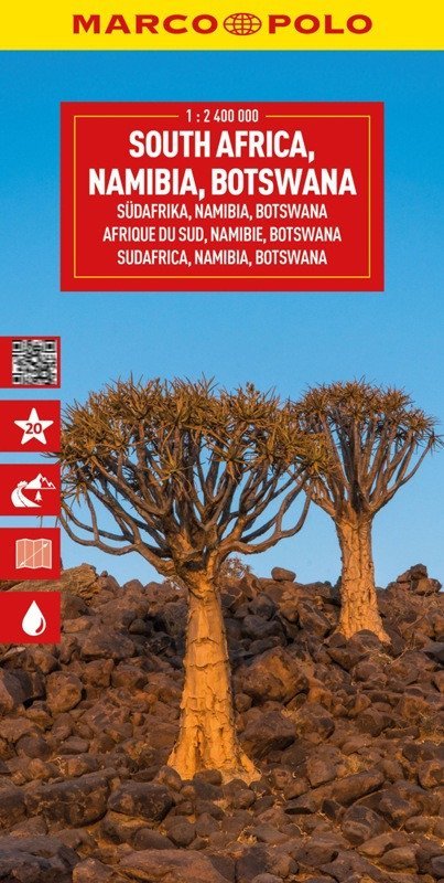 : Jižní Afrika, Namibie, Botswana 1:2 400 000 / cestovní mapa MARCO POLO