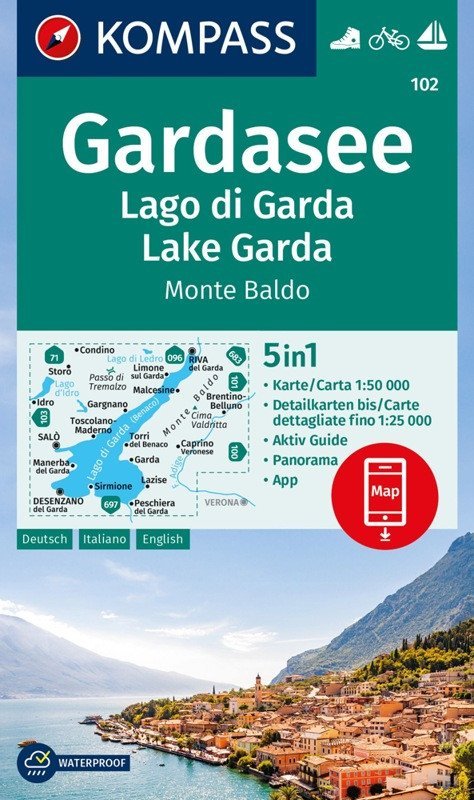 : Lago di Garda 1:50 000 / turistická mapa KOMPASS 102