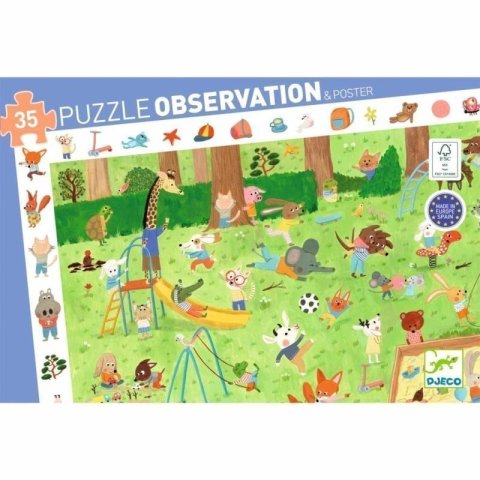 neuveden: Djeco Vyhledávací puzzle Little friends garden 35 ks