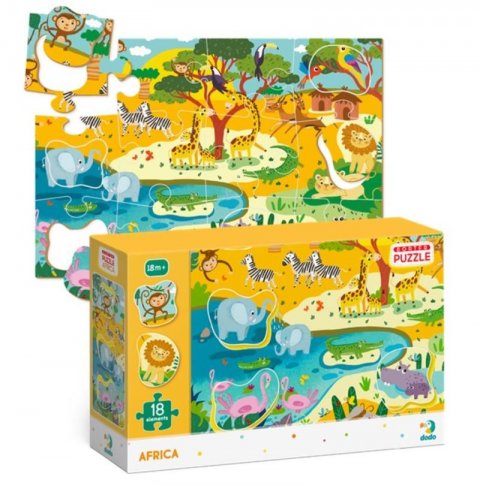 neuveden: Dodo Puzzle s tříděním obrázků Afrika 18 dílků neuveden: Dodo Puzzle s tříděním obrázků Afrika 18 dílků