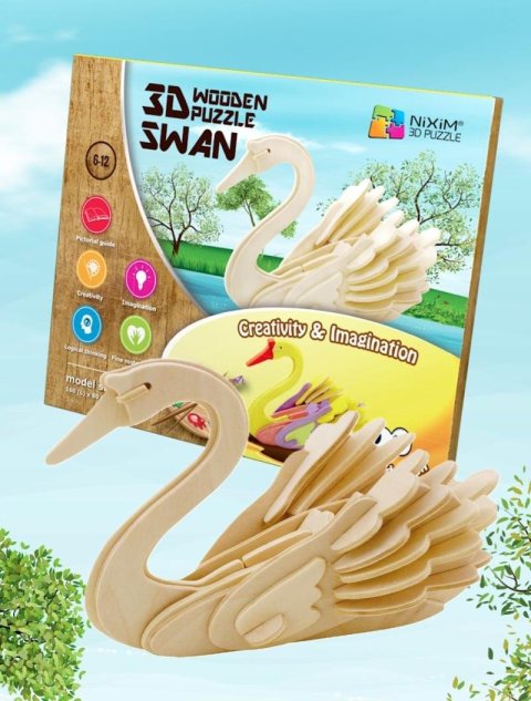 neuveden: NiXiM Dřevěné 3D puzzle/Labuť neuveden: NiXiM Dřevěné 3D puzzle/Labuť