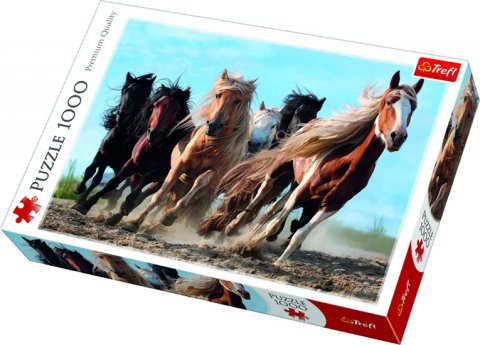 neuveden: Trefl Puzzle Cválající koně / 1000 dílků