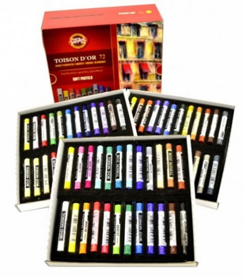 neuveden: Koh-i-noor křídy (pastely) prašné umělecké Toison D´or douprava 72 ks