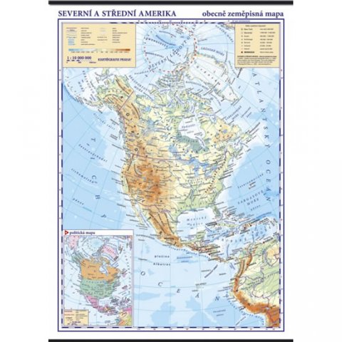 neuveden: Severní a střední Amerika - zeměpisná mapa 1:10 mil.