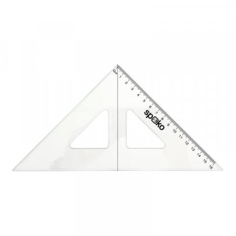 neuveden: Spoko trojúhelník s ryskou 16 cm - transparentní