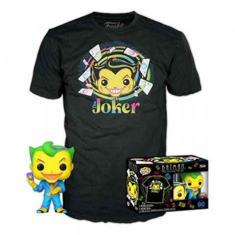 neuveden: Funko POP & Tee: DC Comics - Joker BlackLight special edition (velikost tri
