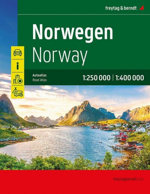 neuveden: Norsko 1:250 000 – 1:400 000 / autoatlas