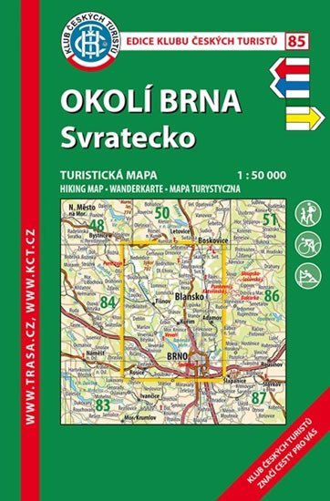 neuveden: Okolí Brna, Svratecko /KČT 85 1:50T Turistická mapa
