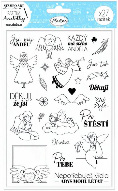 neuveden: Aladine Razítka Stampo Art - Andělky 27 ks