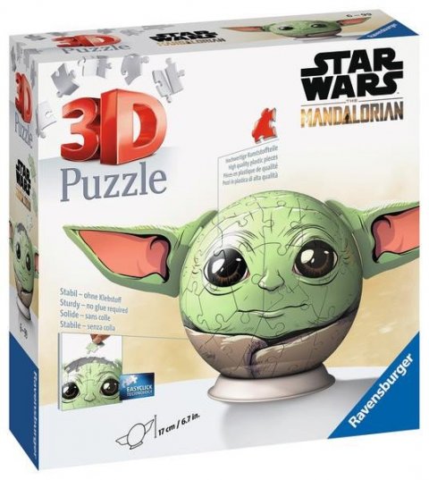 neuveden: 3D Puzzle-Ball: Star Wars: Baby Yoda s ušima 72 dílků