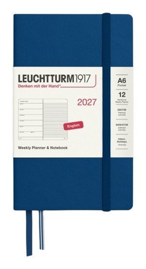 -: Týdenní plánovač & Zápisník Indigo, Pocket A6 2027, anglicky