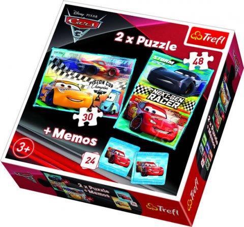 neuveden: Trefl Puzzle Auta 3 - 30+48 dílků + pexeso