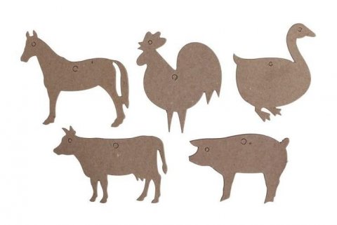 neuveden: Sada kartonových tvarů - Farma 5 ks