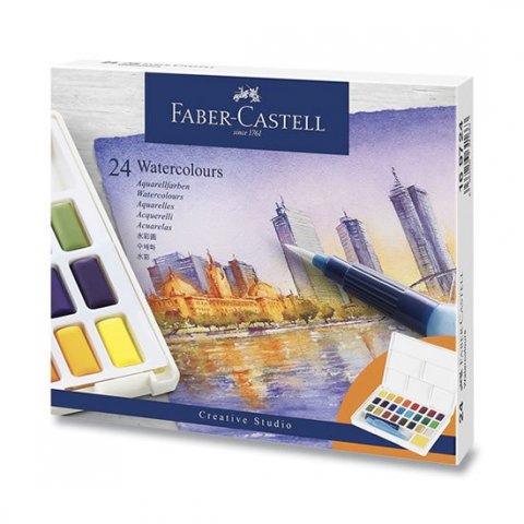 neuveden: Faber - Castell Vodové barvy s paletou 24 ks neuveden: Faber - Castell Vodové barvy s paletou 24 ks