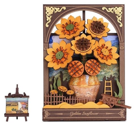 neuveden: 3D Dřevěná skládačka: Zlaté slunečnice