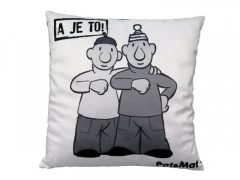 neuveden: Pat a Mat - Polštář 30x30 cm / černobílý