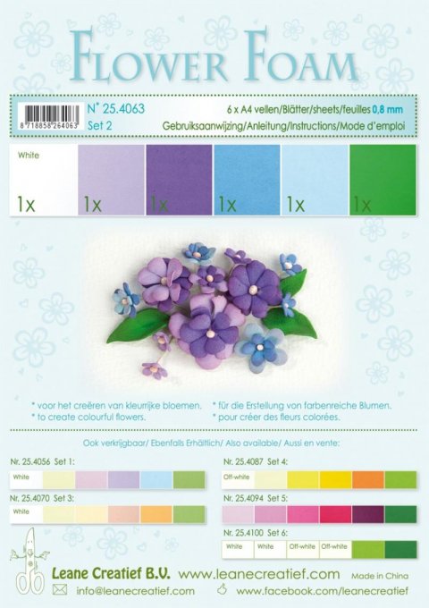 neuveden: Flower Foam Speciální pěnová guma A4 - modrofialové barvy 6 ks neuveden: Flower Foam Speciální pěnová guma A4 - modrofialové barvy 6 ks