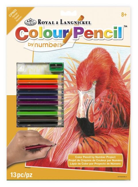 neuveden: Royal & Langnickel Malování podle čísel Pastelkami - Plameňák (Color Pencil