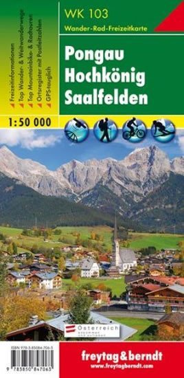 neuveden: WK 103 Pongau, Hochkönig, Saalfelden 1:50 000 / turistická mapa