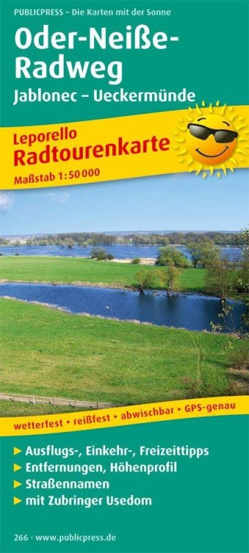 neuveden: Odra-Neisse, Jablonec-Ueckermünde 1:50 000 / cyklistická mapa
