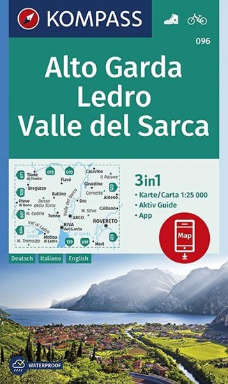 neuveden: Alto Garda, Ledro, Valle de Sarca 1:25 000 / turistická mapa KOMPASS 096