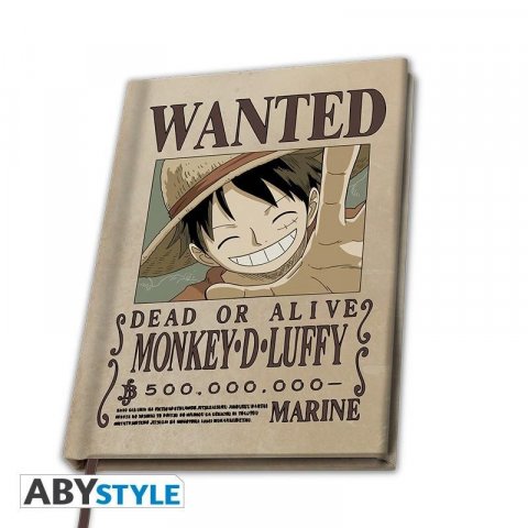 neuveden: One Piece Zápisník A5 - Wanted Luffy