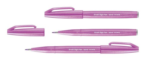 neuveden: Popisovač Pentel Brush Sign Pen - růžovofialový