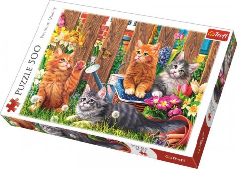 neuveden: Trefl Puzzle Koťata v zahradě / 500 dílků
