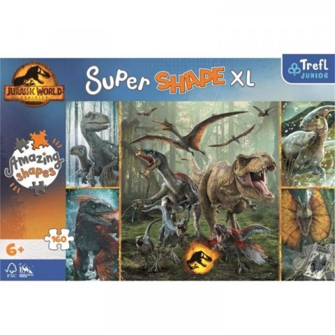 neuveden: Trefl Puzzle Super Shape XL Jurský svět: Neobvyklí dinosauři 160 dílků