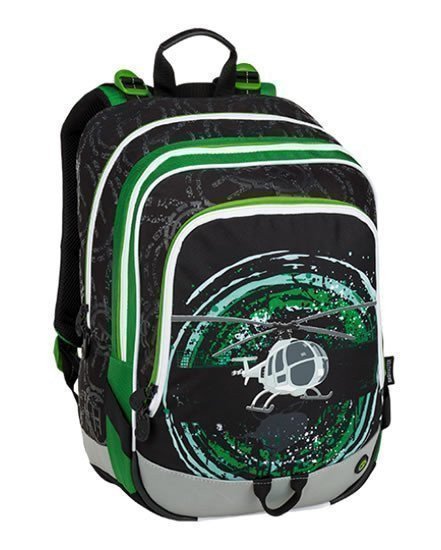 neuveden: Bagmaster Školní batoh pro prvňáčky ALFA 9 D BLACK/GREEN/GRAY