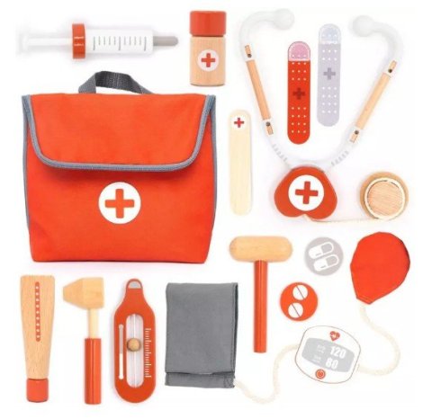 -: Dřevěná doktorská sada mini červená