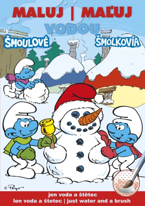 neuveden: Šmoulové 2 zimní - Maluj vodou A5