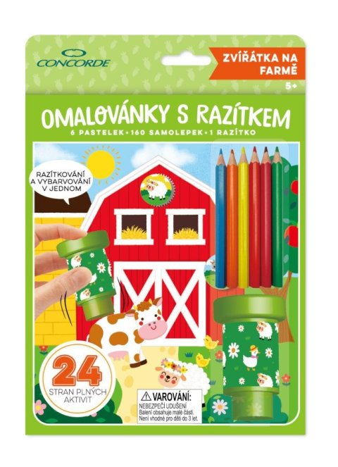 neuveden: Omalovánky s razítkem CONCORDE - Zvířátka na farmě