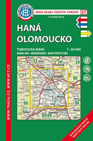 neuveden: Haná Olomoucko /KČT 57 1:50T Turistická mapa