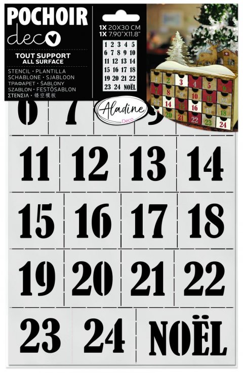 neuveden: Šablona Aladine - Adventní kalendář 20 x 30 cm