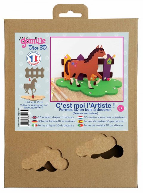 neuveden: Aladine dřevěná sada k dotvoření - koník a ohrada